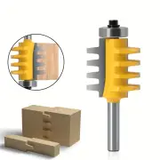 1pc 6.35mm 12.7mm 1/2inch 1/4 Inch Shank Rail Reversible Finger Joint Glue Router Bit Cone Tenon Woodwork Cutter Power T