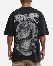 [LOITER] Loiter Draco Born T-shirt Black Acidwash - Size S S Black Acidwash