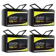 4 x 12V 100Ah Lithium Battery 2000 Cycle Standard Size 306x171x210mm Replace SLA