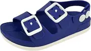 [STAHOVY] Toddler Boys Girls Double Buckle Sandals Open Toe Flat Slide Kids With Adjustable Back Strap