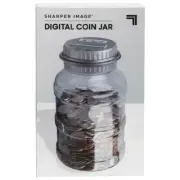 Sharper Image Digital Coin Counting Jar -Transparent -Piggy Bank