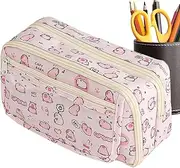 LeoLeoyy Pencil Case Zip, Large Capacity Pencil Case Pencil Case Holder, Large Format Pencil Case for Students, Bag Holder Stationery Desk Organiser, Pink, Siehe Beschreibung, See Description