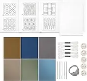 Sashiko Embroidery Kit - Sashiko Patterns | Sashiko Stencil | Water Soluble Sashiko Embroidery Kit | Sashiko Hand Sewing Kit | Needle and Fabric Material Kit for Hand Sewing Enthusiasts
