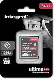 Integral 64GB Compact Flash Card UDMA-7 1066x Speed VPG-65 160MB/s Read and 135MB/s Write Professional High Speed Card