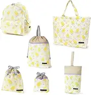 COLORFUL CANDY STYLE NT806800 Kindergarten Entrance School Entrance 6-Piece Set, Lesson Bag, Quilting (Gusseted), Shoe Case, Drawstring Bag, Gymnastics Clothing Bag, Lunch Bag, Cup Bag, Small Items,