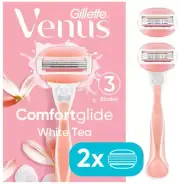 Venus Comfortglide White Tea Women's Razor + 2 Razor Blade Refills (open box)