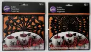 24 New Wilton Spider Web Paper Doilies, 6" Halloween Decor Party Scary Doily