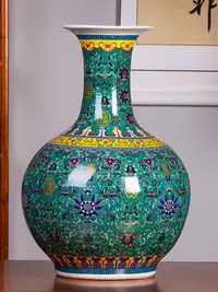 在飛比找松果購物優惠-中式陶瓷花瓶 景德鎮琺琅彩景泰藍落地大花瓶 (4.1折)