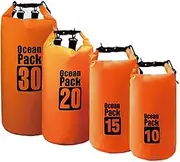 TooToo Waterproof Bag Dry Sack Fishing Camping Canoeing Outdoor Sport 10/15/20/30 L (Orange-30L)
