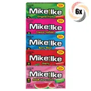 6x Packs Mike & Ike Variety Flavor Chewy Candy | .78oz | Fat Free | Mix & Match