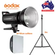 Godox SK300II 2.4G Studio Flash Head with 60*60CM Softbox, 2m Light Stand