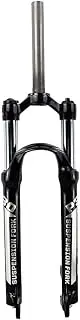 MTB Oil Spring Fork 26/27.5/29 Inch Mountain Bike Suspension Fork 90mm Travel 28.6mm Straight Tube Front Fork (Color : Black Manual, Size : 26'')