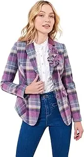 [Joe Browns] Women's Check Wool Blend Jacket with Removable Corsage