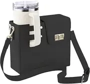 Outdoor Portable Crossbodys Water Cup Storage Bag,Crossbodys Bag with Water Bottle Holder Outdoor Crossbodys Water Cup Storage Bag (Black)