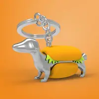 在飛比找momo購物網優惠-【Metalmorphose】MTM臘腸狗造型質感鑰匙圈(滿