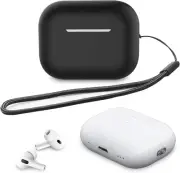 for airpods pro 2 case Cover Come with a Lanyard, Solid Color Sports