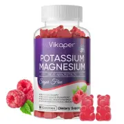 Potassium Magnesium Gummies 500mg for Adults Sugar-Free High Absorption Magne...