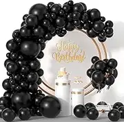 Black Balloons 114pcs Black Balloon Garland Arch Kit Different Sizes 5 10 12 18 Inch Party Balloons Pack for Birthday Halloween Graduation New Year Reunion Prom Party Decorations