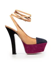 Suede Tribtoo Slingback Platform Pumps