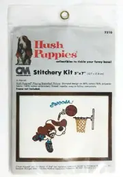 Vintage Crewel Hush Puppies Columbia Minerva Stitchery Kit DIY Basketball