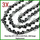 3X Chainsaw Chains 325 058 76DL for Baumr-Ag SX62 for 20" bar QUALITY PREMIUM