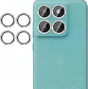 Camera Lens Protector Compatible with Motorola Moto Edge 60 Fusion, 9H Tempered Glass Camera Cover Protector Metal Individual Ring for Moto Edge 60 Fusion (Silver)