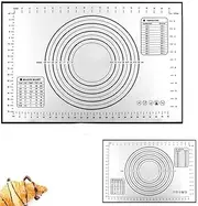 Silicone Pastry Baking Mat with Measuring Guide Non-Stick Fondant Oven Liner Black 40cm*60cm
