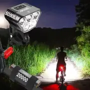 5000LM Waterproof Bright LED Bike Light USB Bicycle Hi/Lo Beam Headlight Set ﻿