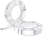 Double Sided Adhesive Tape, 10M Strong Double Sided Tape Heavy Duty, Multipurpose Clear Sticky Tape Picture Hanging Strips, Removable Sticky Pads Poster Tape for Walls Decor Carpet Tape