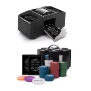 Maverick Automatic Card Shuffler And Deluxe Poker Set Casino Gambling Party