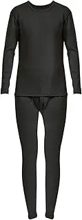 [Generic] Men Snowboard Suits Solid Round Neck High Neck Warm Underwear Lamb Fleece Huge Thick Set Winter Plus Fleece Thick Long Sleeve Pants Underwear Set Interview Outfits Men