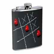 Tic Tac Heart Em1 Flask 8oz Stainless Steel Hip Drinking Whiskey