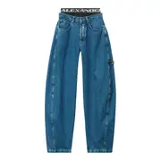 [Alexander Wang] Pre-Styled Rounded Jeans With Underwear Waistband