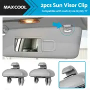2PCS Sun Visor Clip Holder Hook Bracket Suitable for Audi A3 A4 Q3 Q5 TT Grey (for: Audi)