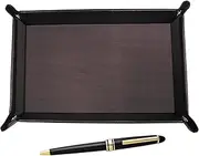 Chevrolet Choco Color Cowhide Leather Pen Tray Metal Ring Cap Sliding Retro Pen Set TRATYO-8838B