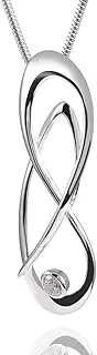 [MATERIA by Matthias Wagner] Materia Infinity Sign Pendant Large 51 x 17 mm 925 Sterling Silver with Chain 40 - 70 cm Includes Jewellery Box