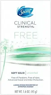Secret Clinical Strength Soft Solid Sensitive Unscented Deodorant, 1.6 oz (Pack of 3)