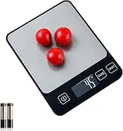 FFENDOUNIU Digital Kitchen Scale with LCD Display, 10kg/1g, New for 2025, Waterproof Tempered Glass, Digital Coffee Scale Grams and Ounces for Baking, Cooking and Meal Prep, 2*AAA Included, Black