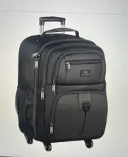 MATEIN Rolling Backpack 4 Wheels Spinner 17" Black Travel Laptop Computer Bag