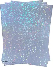 25 Sheets A4 Size Broken Diamond Glitter Holographic Cold Laminate Sheet Premium