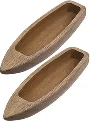 BESTYASH 2Pcs Unfinished Boat Model Ornament Nautical Tabletop Decor for Rustic Home Miniature Rowboat Craft for Dining Table Office Bedroom and More