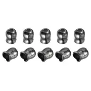10Pcs 5mm Metal Bell Stopper Conical Cord Ends Lock Fastener Stopper, Dark Gray