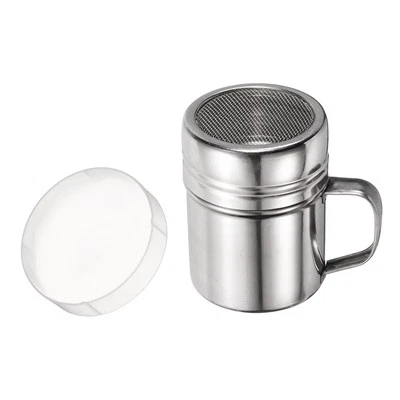 Salt Dredge Shakers 6 Ounce Stainless Steel Spice Shaker with Handle and Lid