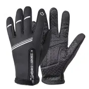 Touch Screen Wrist Winter Wind-proof Warm Fleece Lining Skiing Full Finger Cycling Gloves