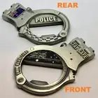 Handcuff Coin / Bottle Opener, Silver, Police, Thin Blue Line, 1 x Item