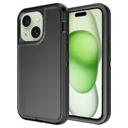 For Apple iPhone 15 Plus Case Drop Resistant Defender Tradies Heavy Duty Rugged Shockproof Tough Cover (Black)