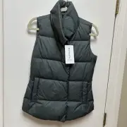 ATHLETA Downtown Vest Metropolis Gray Down Blend Puffer Vest XS Zippered Pockets