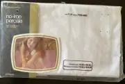 Vtg NOS No Iron Percale Twin Flat Sheet, Still In Package White Fashion Manor
