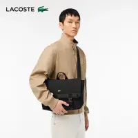 在飛比找momo購物網優惠-【LACOSTE】包款-Kome單肩附隱藏口袋斜背包(黑色)