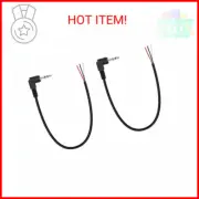 Fancasee (2 Pack Replacement 3.5mm 90 Degree Right Angle Male Plug to Bare Wire